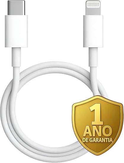 Cabo USB-C p/ iPhone (Utilibrox) 20W, 1m, branco — R$29,90 na Amazon
