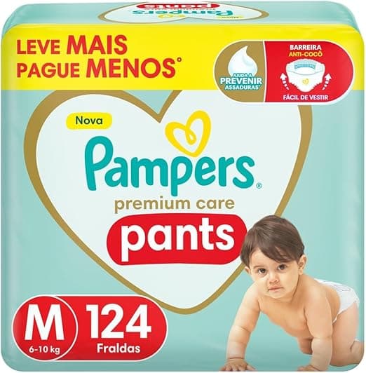 Pampers Premium Care Pants M, 124 unid por R$150,84 — 17% off