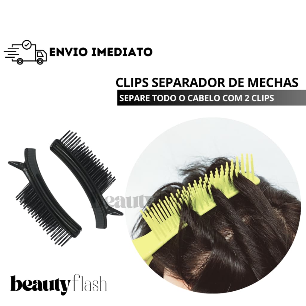 Clips separador de mechas que facilita organização e agilidade nos cuidados capilares diários