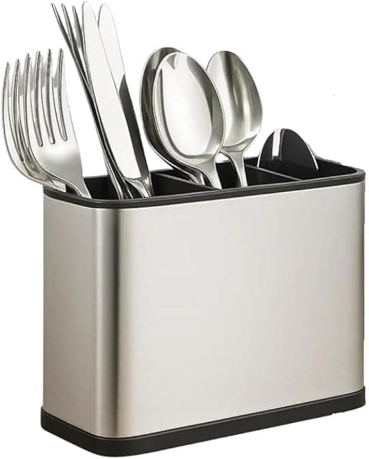 Escorredor de Talheres em Aço Inox com 4 Compartimentos – Drenagem