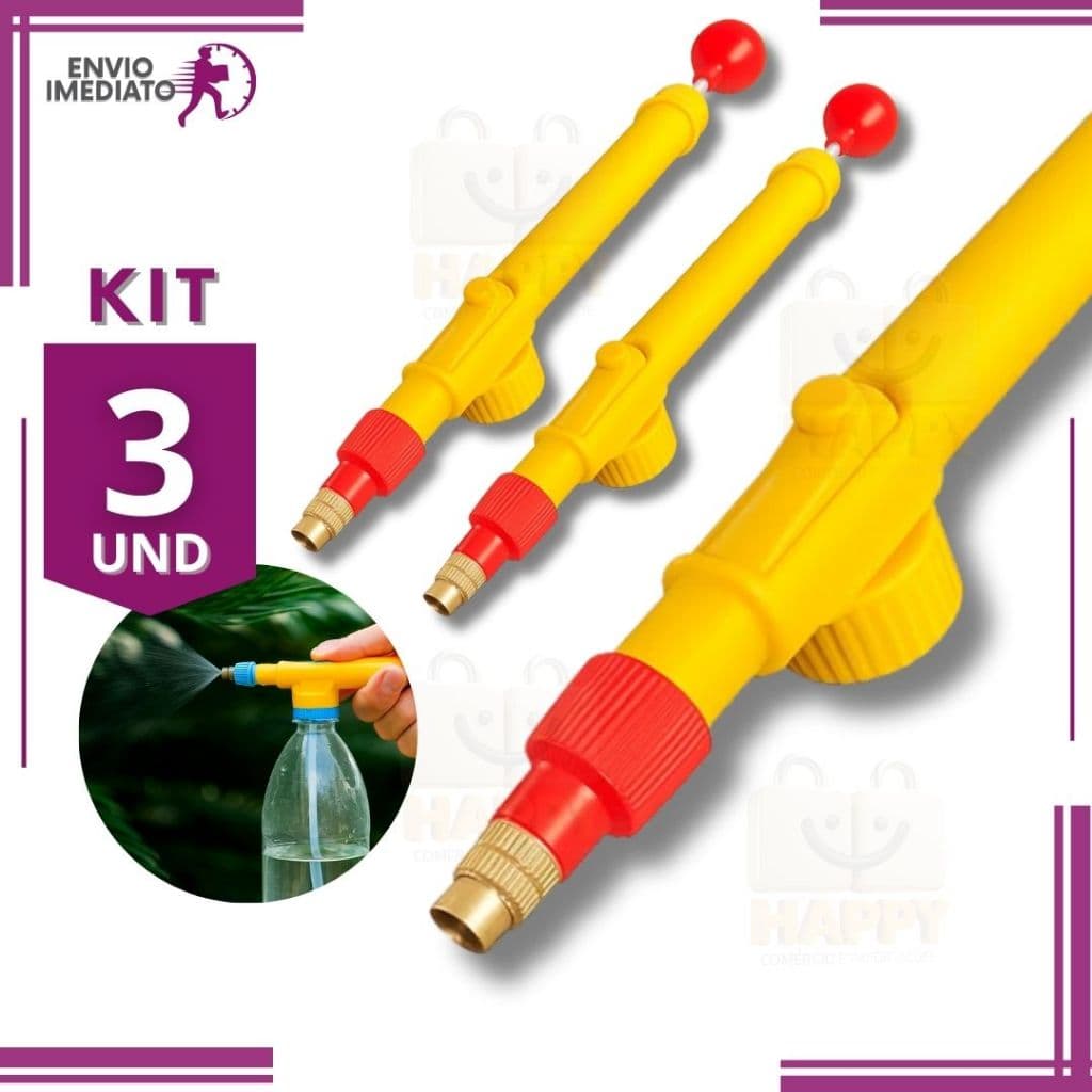Kit de borrifador para garrafa PET que facilita limpeza jardinagem e organização diária