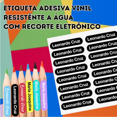 Etiquetas adesivas escolares que facilitam organização e identificação dos materiais diários