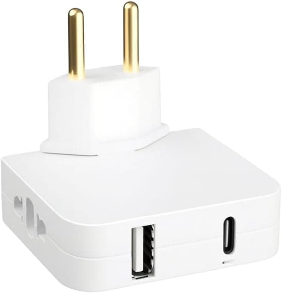 Adaptador Articulado USB-C/USB-A — bivolt 10A, 4 tomadas, R$18,90