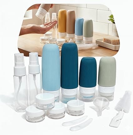 Kit viagem 16 frascos silicone premium anti-vazamento – R$32,64