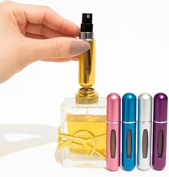 Kit Mini Frascos Recarregáveis para Perfume: 5 Cores, Viagem — R$16,43