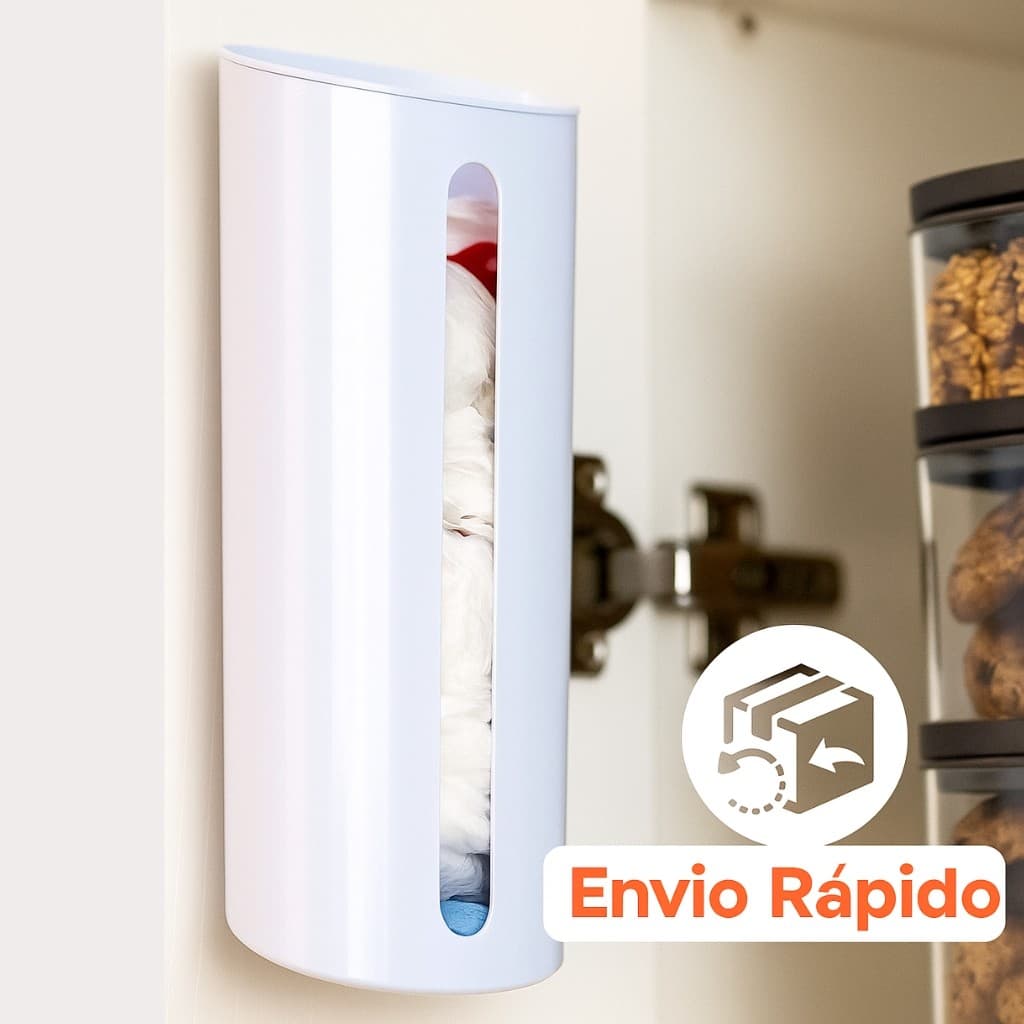 Porta sacola dispenser que organiza e otimiza o espaço na sua casa diariamente
