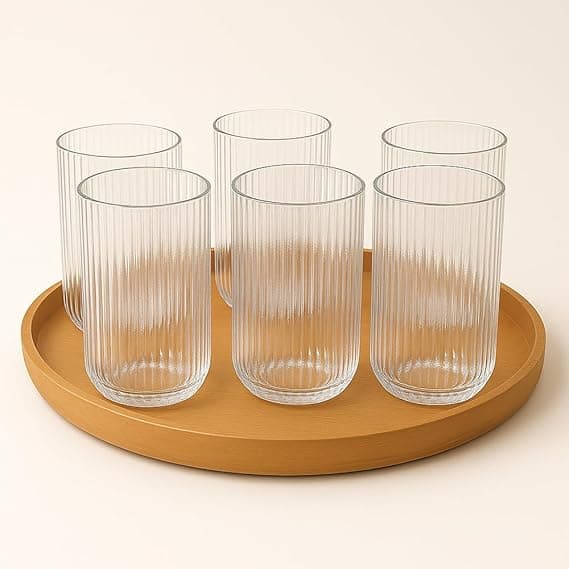 Cameratta: 6 copos canelados, 423 ml, por R$ 49,99 na Amazon