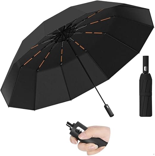 Guarda-Chuva Compacto com Proteção UV — Abertura em 1 Clique, R$29,99