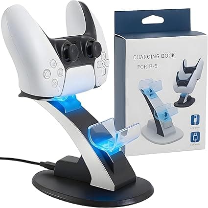 Base PS5: Dock Duplo com LED p/2 Controles – R$100,70 Pix 5% desconto