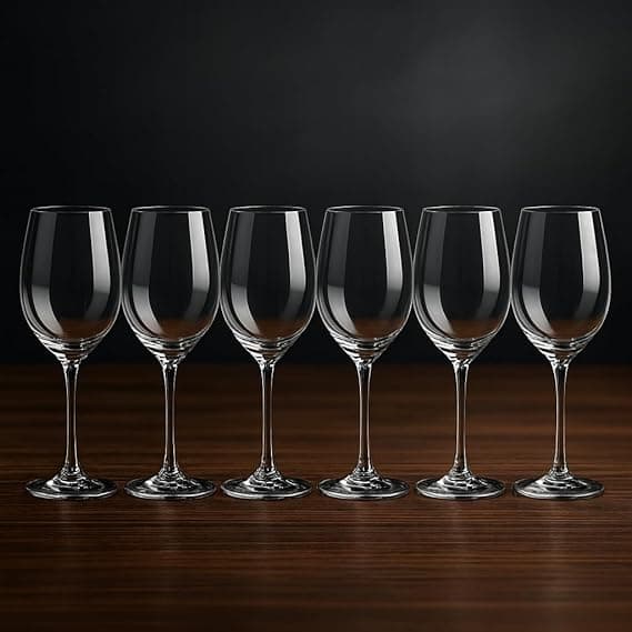 Conjunto de 6 Taças de Vinho 400ml em vidro — Transparência premium