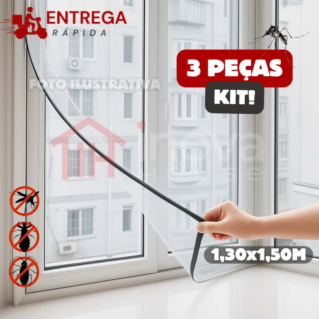 Mosquiteiro removível para janelas que protege casa e mantém ventilação natural