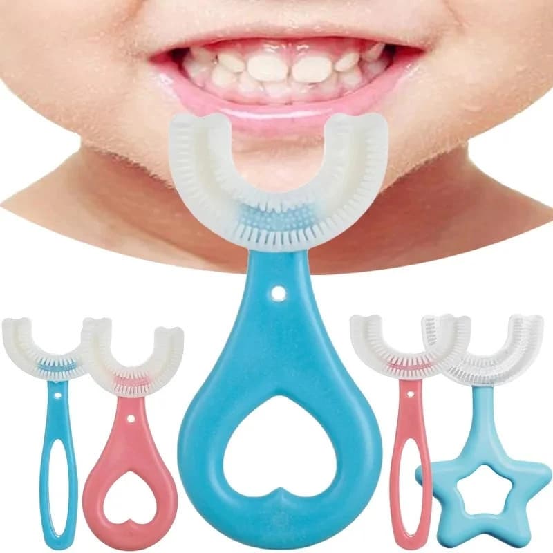 Escova infantil em silicone 360 que facilita a escovação e protege dentes e gengivas