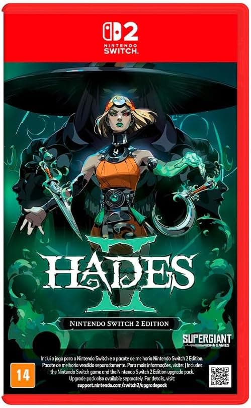 Hades II no Switch 2: oferta R$305,30 na Amazon; usados desde R$259,25