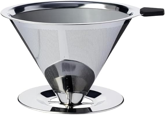 Coador Filtro de Café 103 Inox Reutilizável Grande,14,5×12,4×8,R$28,90