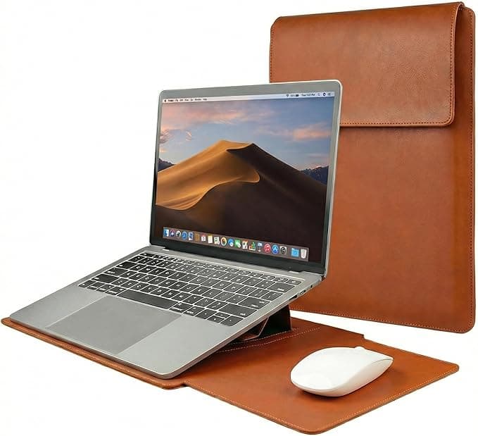 Capa de Couro Premium para MacBook 13–14 com Ergonomia — R$189