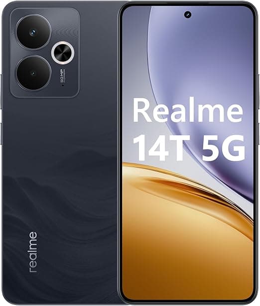 Realme 14T: 256 GB, 8 GB RAM, 5G, Preto – R$1.549,90, tela 120 Hz