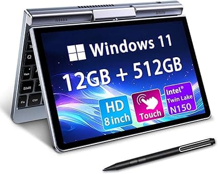 KOOTIGERS P8: 8 polegadas, 2 em 1 Windows 11 Pro, 12 GB RAM/512 GB SSD