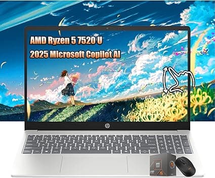 HP Laptop Clearance 2025: tela 15,6 Ryzen 5 7520U, 16GB/512GB