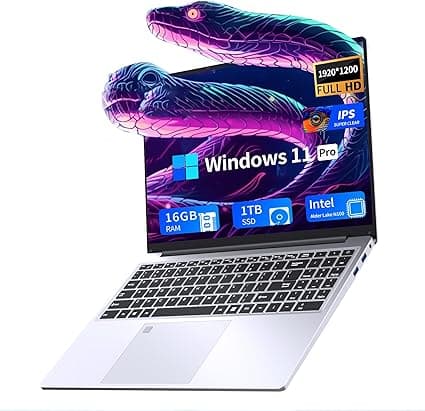 Notebook 16” para jogos, Windows 11 Pro 2026, 16GB/1TB — R$4.717,14