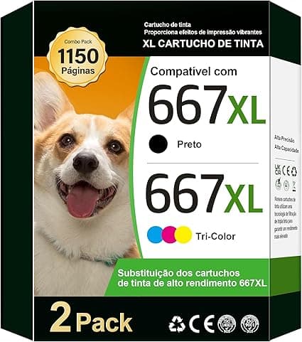 Teckkin 667XL Reman. (1 Preto + 1 Colorido) por R$189,98 15%