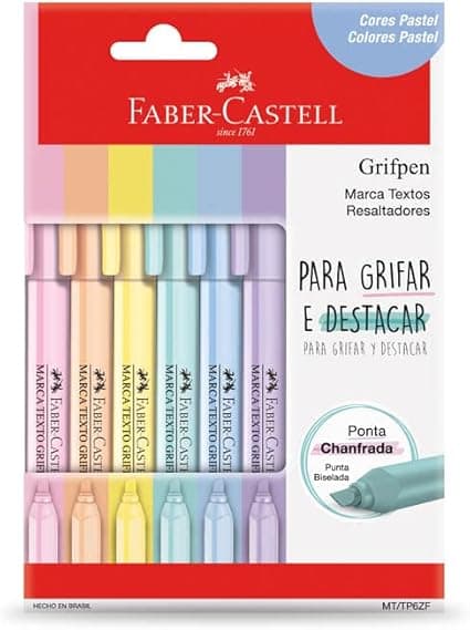 Grifpen da Faber-Castell: Estojo com 6 tons pastel por apenas R$21,31