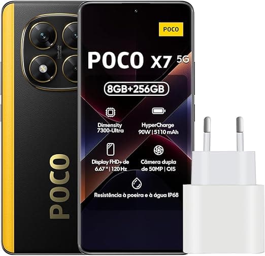 Poco X7 5G com NFC, 8GB/256GB: R$1.729 com CUPOMDODIA na Amazon
