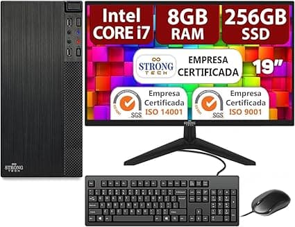 Strong Tech PC com i7 2,4 GHz, 8 GB RAM, Monitor 19″ por R$1.362,10