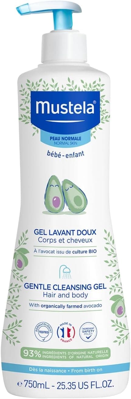Mustela Gel Lavante Suave 750ml: 93% naturais, R$74,78 na Amazon