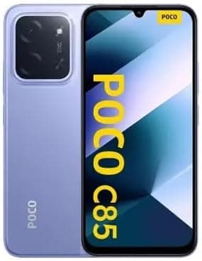 POCO C85 roxo: 8GB/256GB por R$928 na Amazon com 7% desconto e 6000mAh