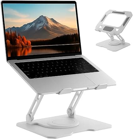 Suporte ergonômico em aço carbono para Notebook até 17” com giro 360°