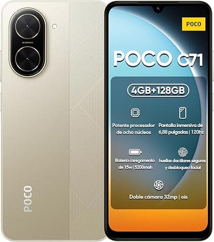 Poco C71 Ouro 4G com 4GB RAM e 128GB — R$778,00 na Amazon com cupom