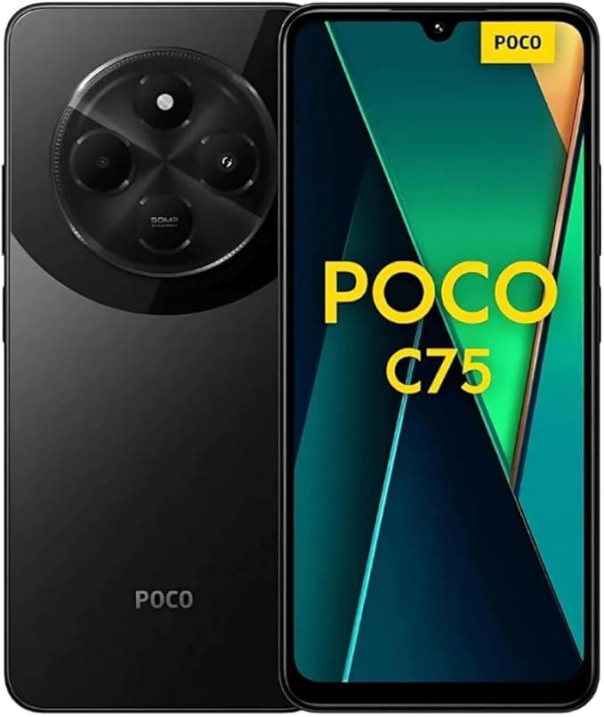 Poco C75 NFC Black: tela grande, 256 GB e 5.000 mAh por R$1.249