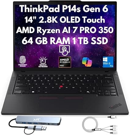 ThinkPad P14s Gen 6 AI Ready: OLED 2,8K, 64 GB RAM, 1 TB SSD na Amazon