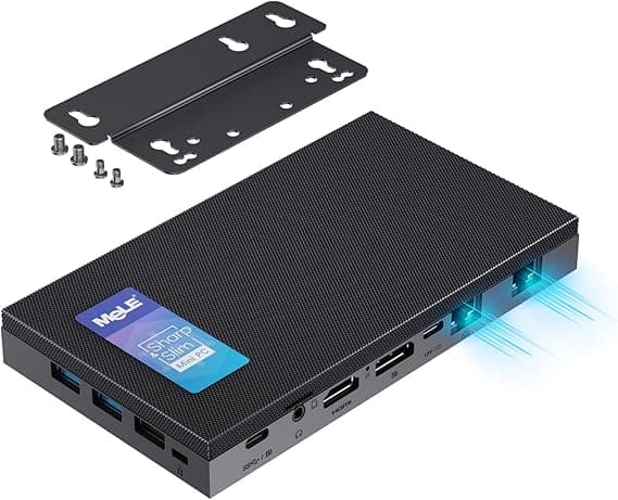 MeLE N100 ultrafino sem ventoinha: R$8.519,49 16GB/512GB, 3 telas