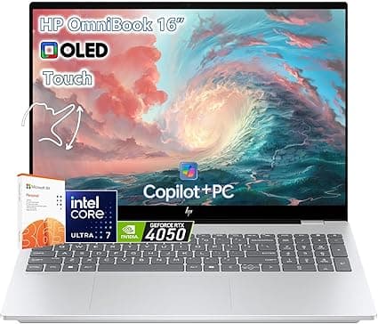 HP OmniBook 16″ OLED 120 Hz, 32 GB RAM, 1 TB SSD – Office 365 e Copilot