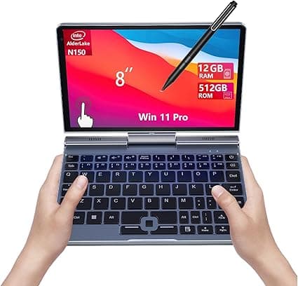 KOOFORWAY 8″ 2 em 1: Windows 11 Pro, 12GB/512GB, portátil leve