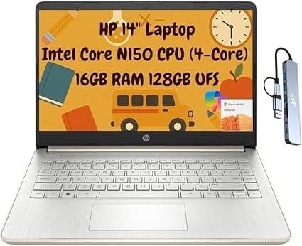 HP 14″ Laptop estudantil: N150, 16 GB RAM, Office 365 por R$3.369,62